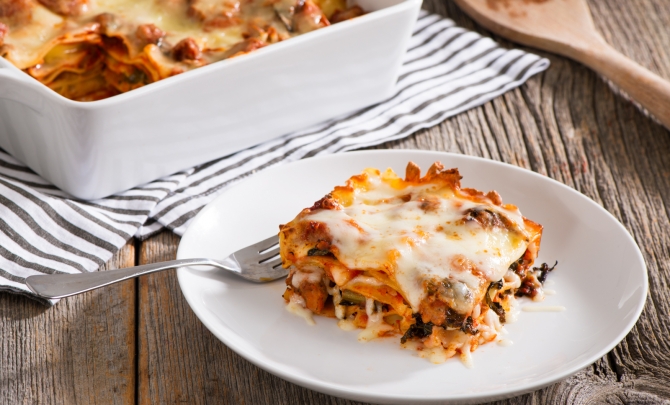 Kale, Sausage and Mushroom Lasagna | Burnett Dairy