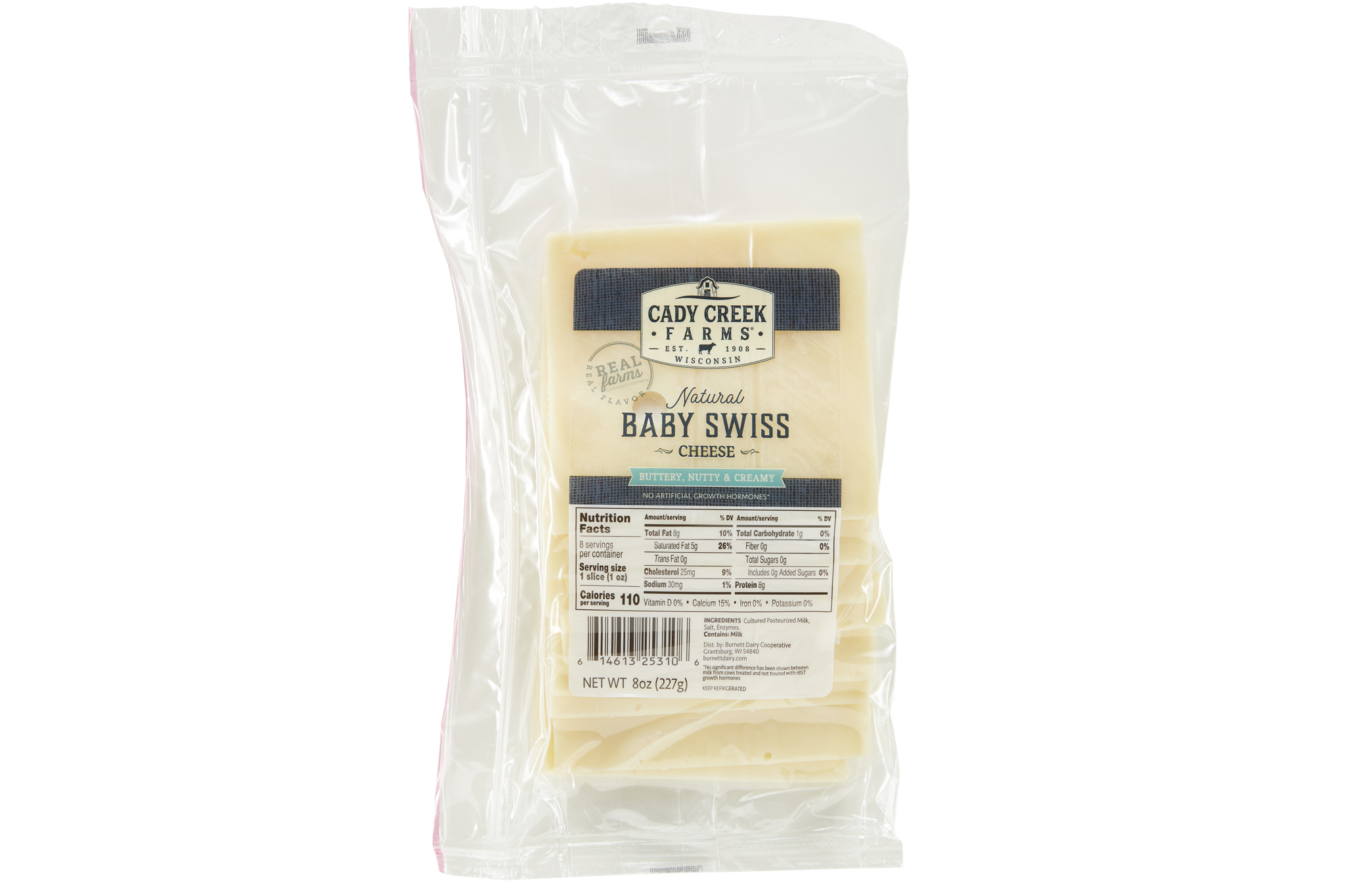 Cady Creek Farms Baby Swiss 8 oz slices