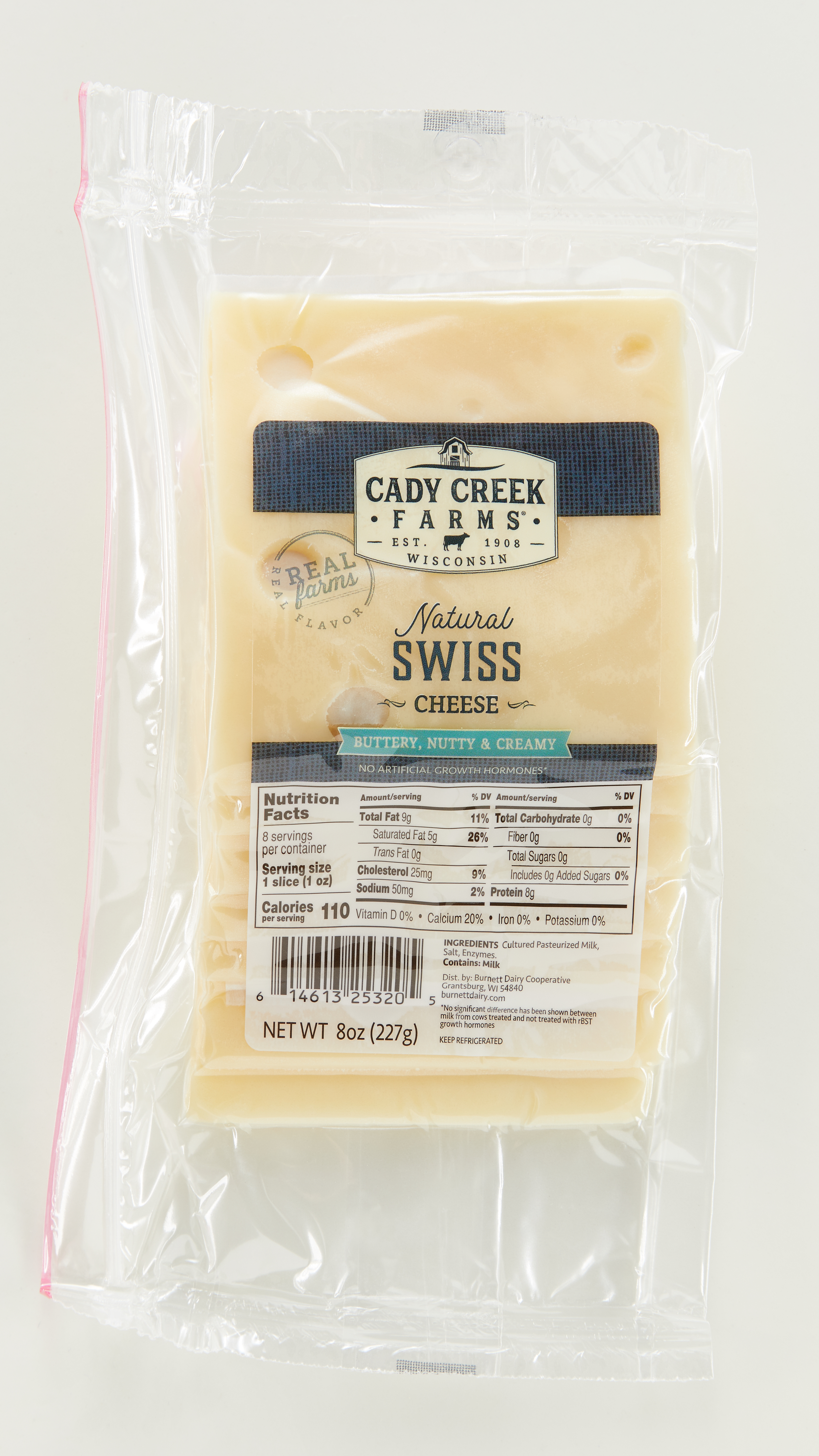 Cady Creek Farms 8 oz Swiss slice in package