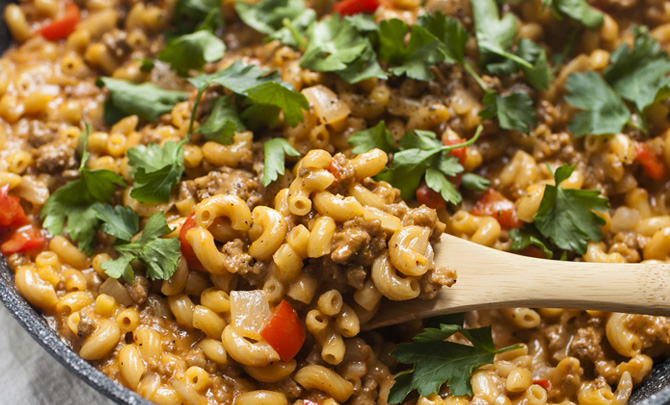 Turkey Cheeseburger Skillet