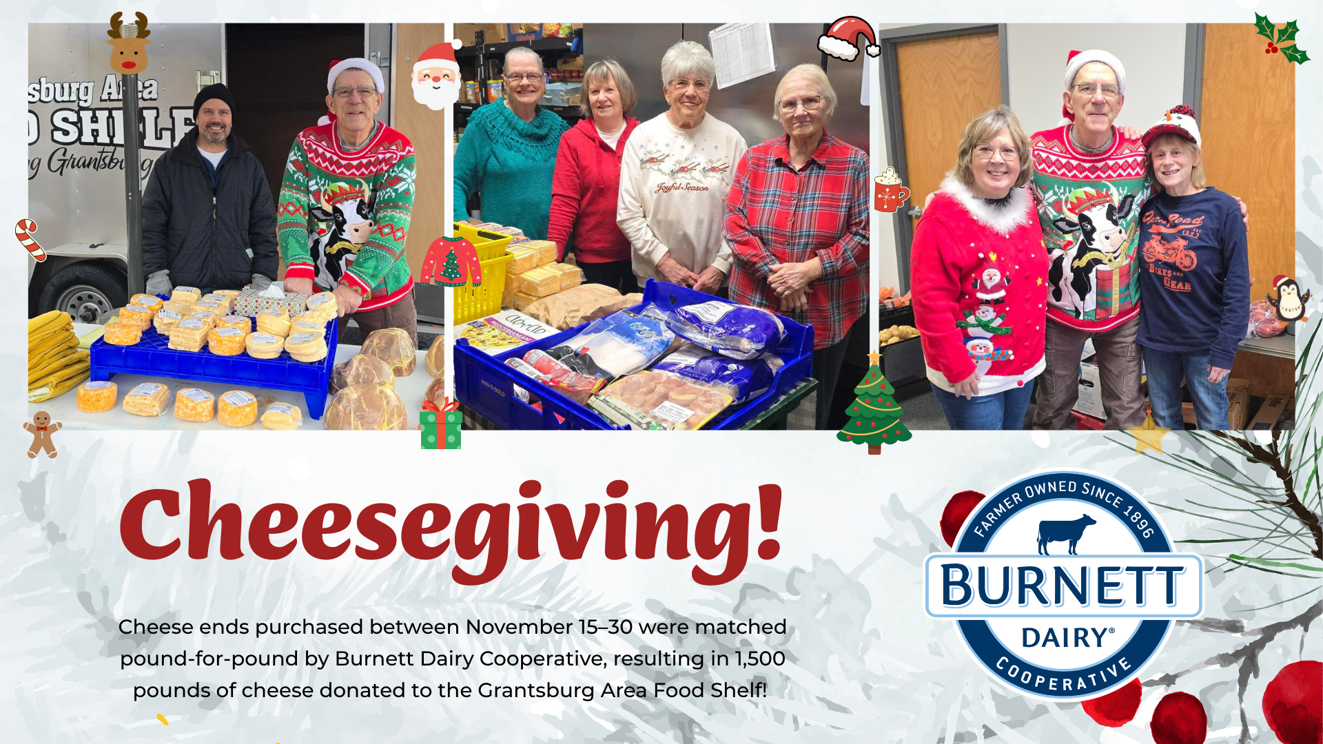 Burnett Dairy Cooperative Doubles Cheese End Donations for Grantsburg Area Food Shelf